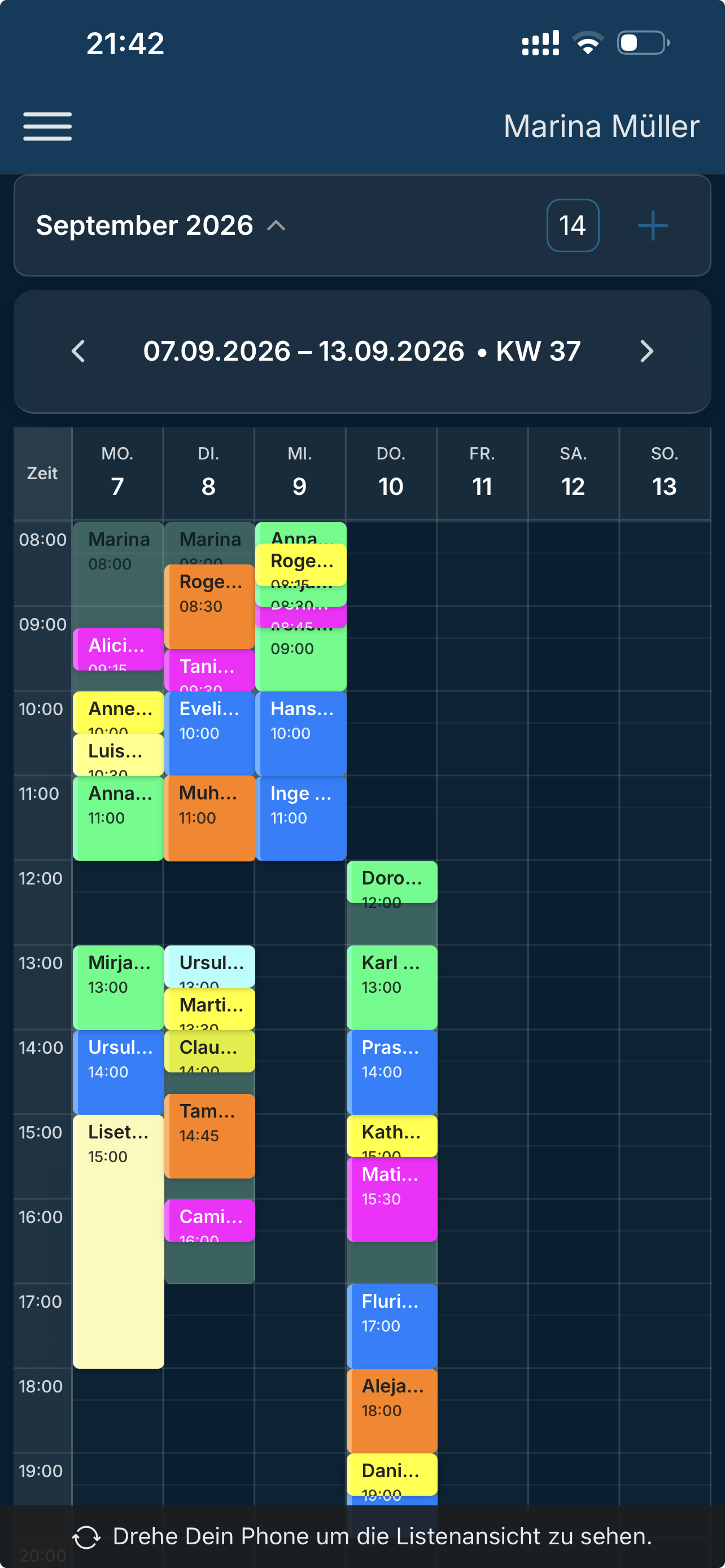 MyEasyDent Wochenagenda